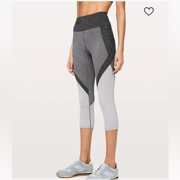 lululemon Early Extension High-Rise Crop Legging Heathered Titanium Sz 6 - Picture 2 of 15